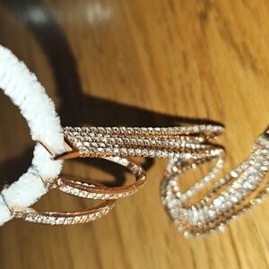 Rose Gold Bracelet Earring Set